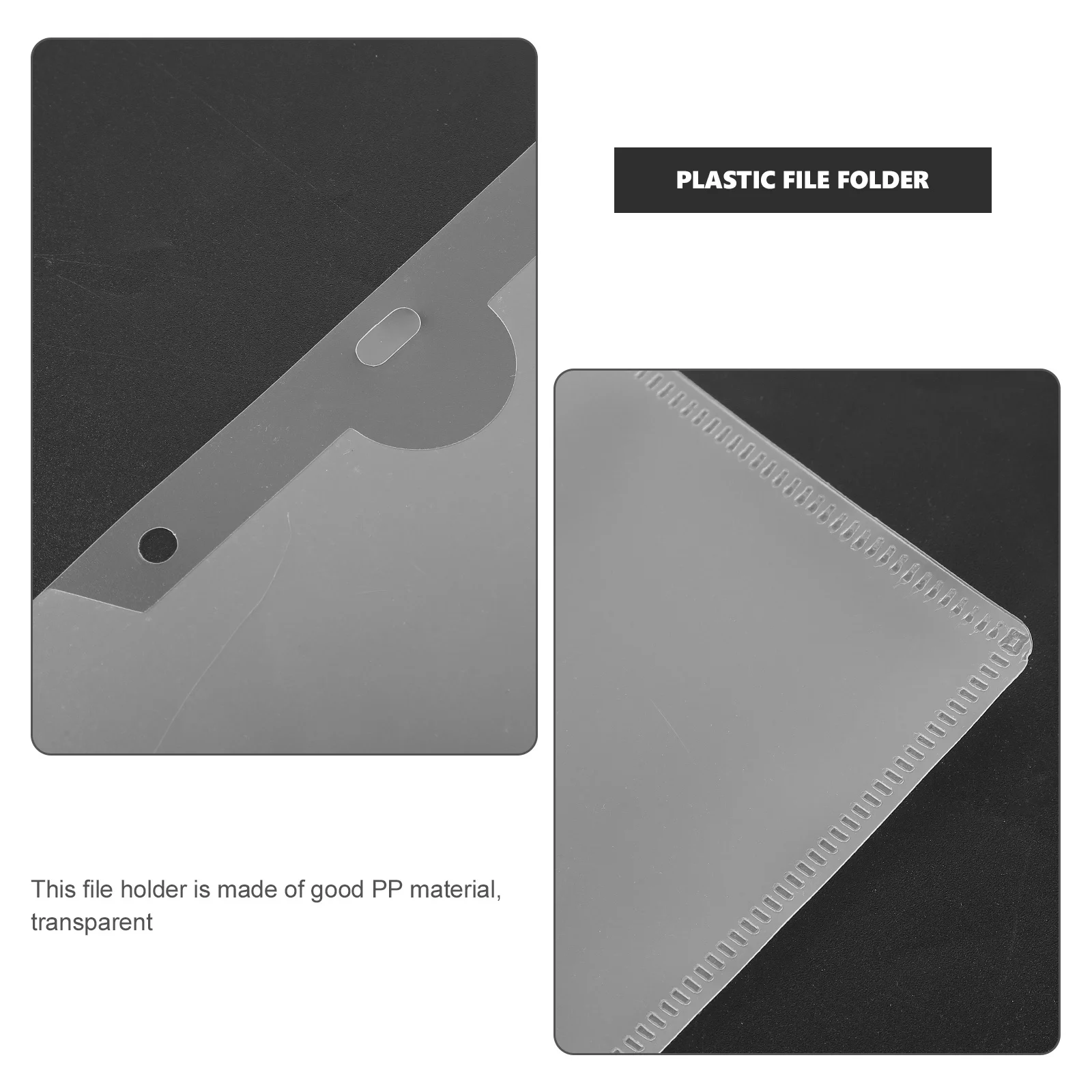 

10Pcs Plastic File Folder Transparent Clear Document Bag Portable Paper Storage Organizer Office File Holder Document