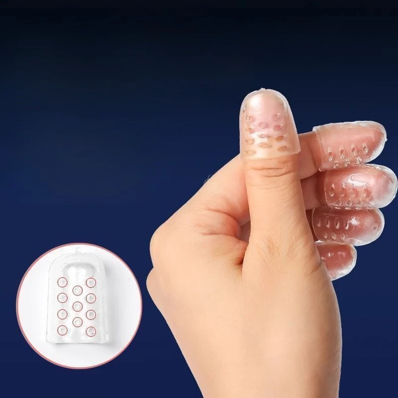 10pcs/set Silicone Finger Protectors Moisturizing Pain Relief Finger Sleeves Thickened Anti-Slip Guards for Writing Cooking Work