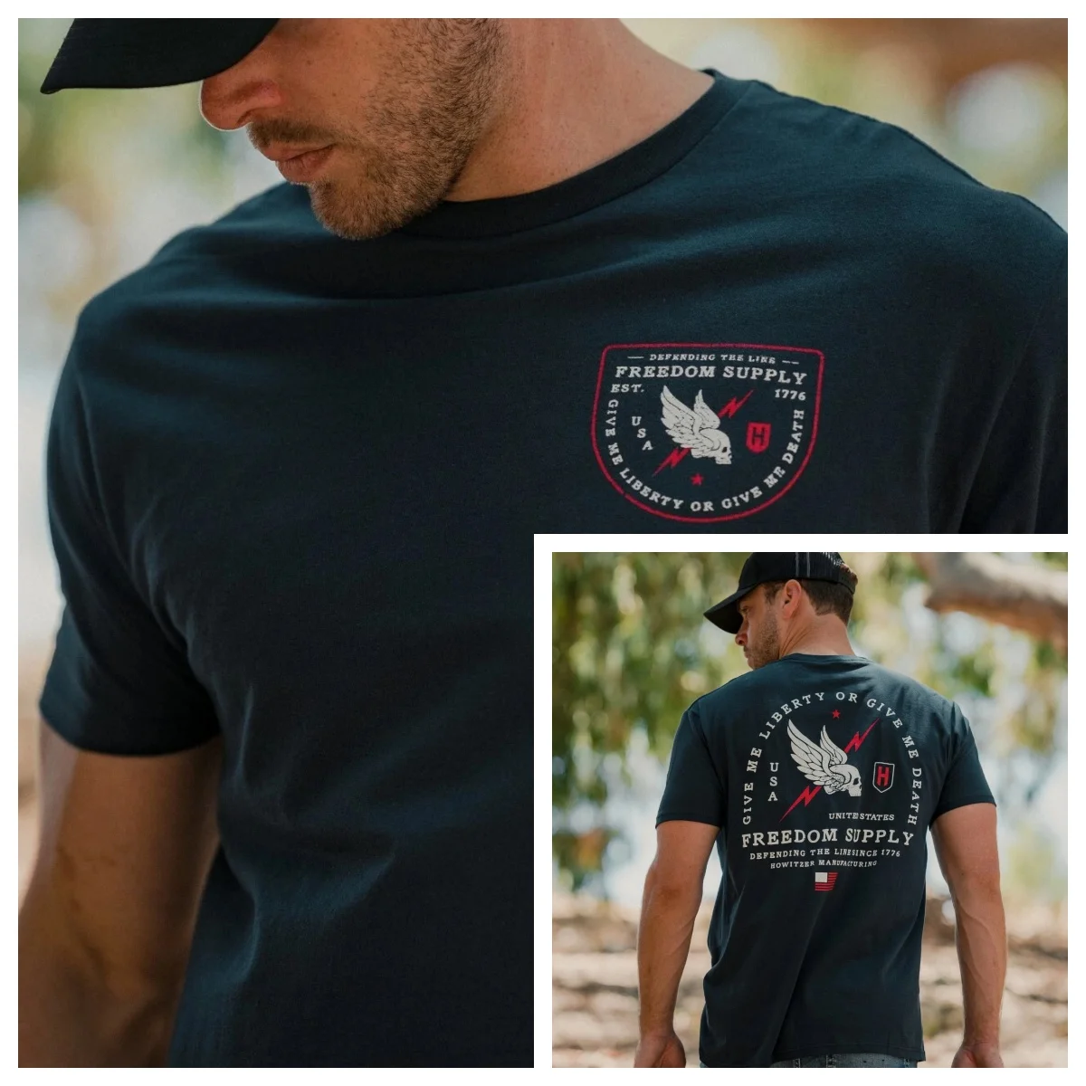 New Howitzer Style Men's T-Shirt FREEDOM LINE Military Grunt - Suitable for Sports Wear Pure Cotton