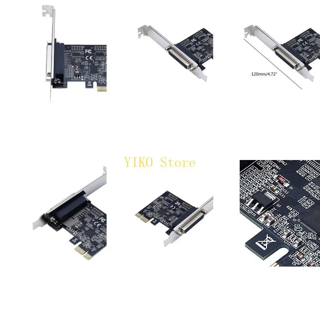 K32C Parallel Port DB25 25Pin PCIE Riser Card LPT Printer to PCI-E for Express Conver