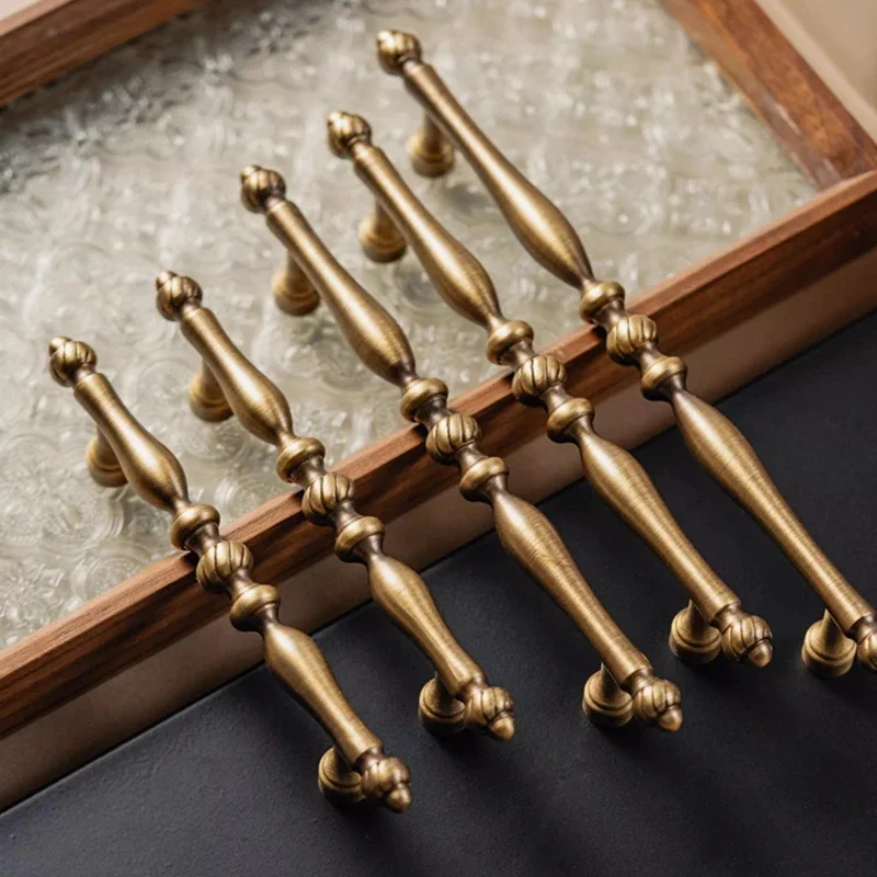 

Furniture Copper Antique Brass Cabinet Door Handles Bronze Furniture Bedroom Wardrobe Door Pulls Kitchen Shoe Box Drawer Knobs