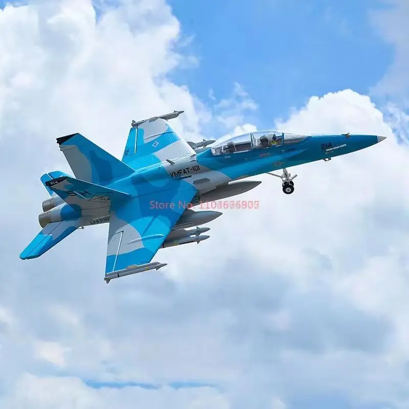 Fms 64mm F-18 덕트 제트 항공기 Rc 비행기 조립 고정 날개 모델 전투기 제트 역방향 추력 시뮬레이션 항공기 선물
