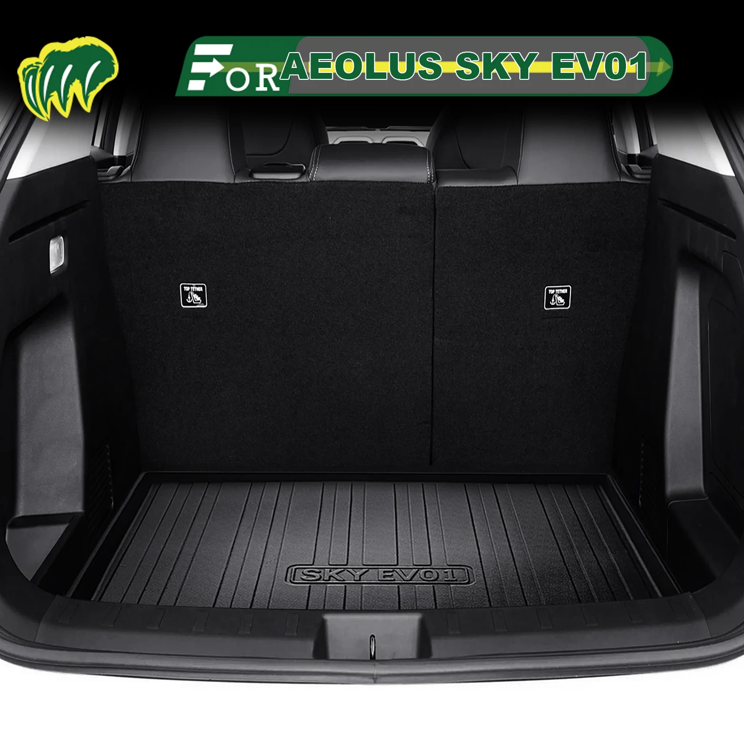 

For DongFeng AEOLUS SKY EV01 2024-2025 TPE Custom Fit Car Trunk Mat All Season Cargo Mat 3D Shaped Trunk Liner