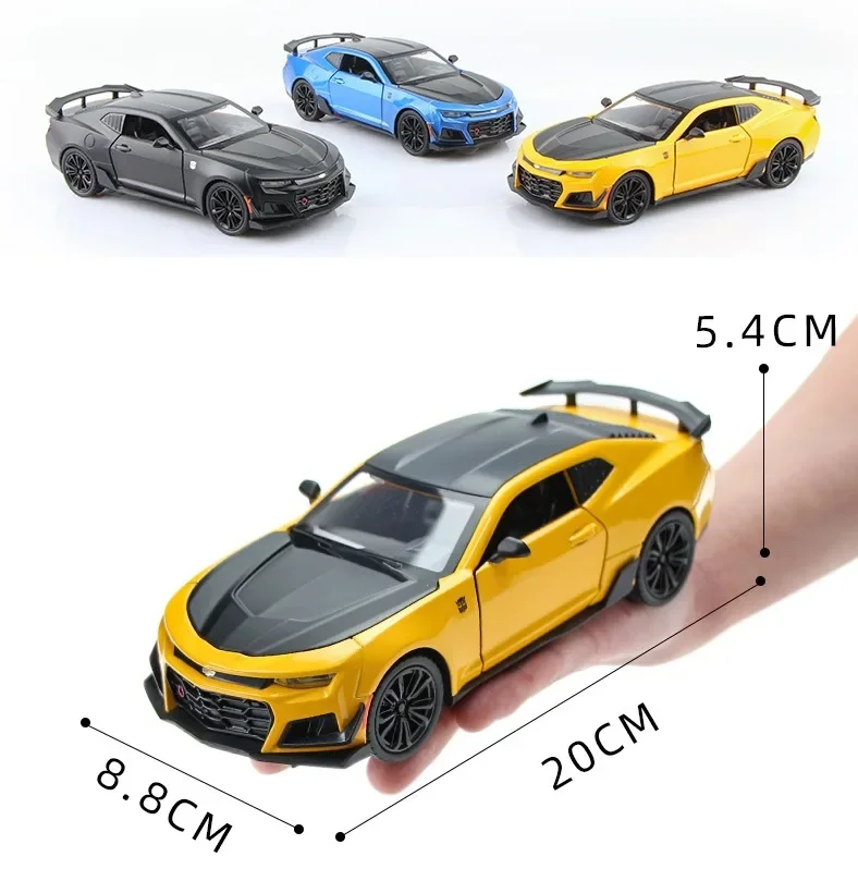 1:32 Die Casting Car Zinc Analog Camaro Alloy Hornet Pull Back Car Model with Audio Toy Car Diecast Simulation Gift