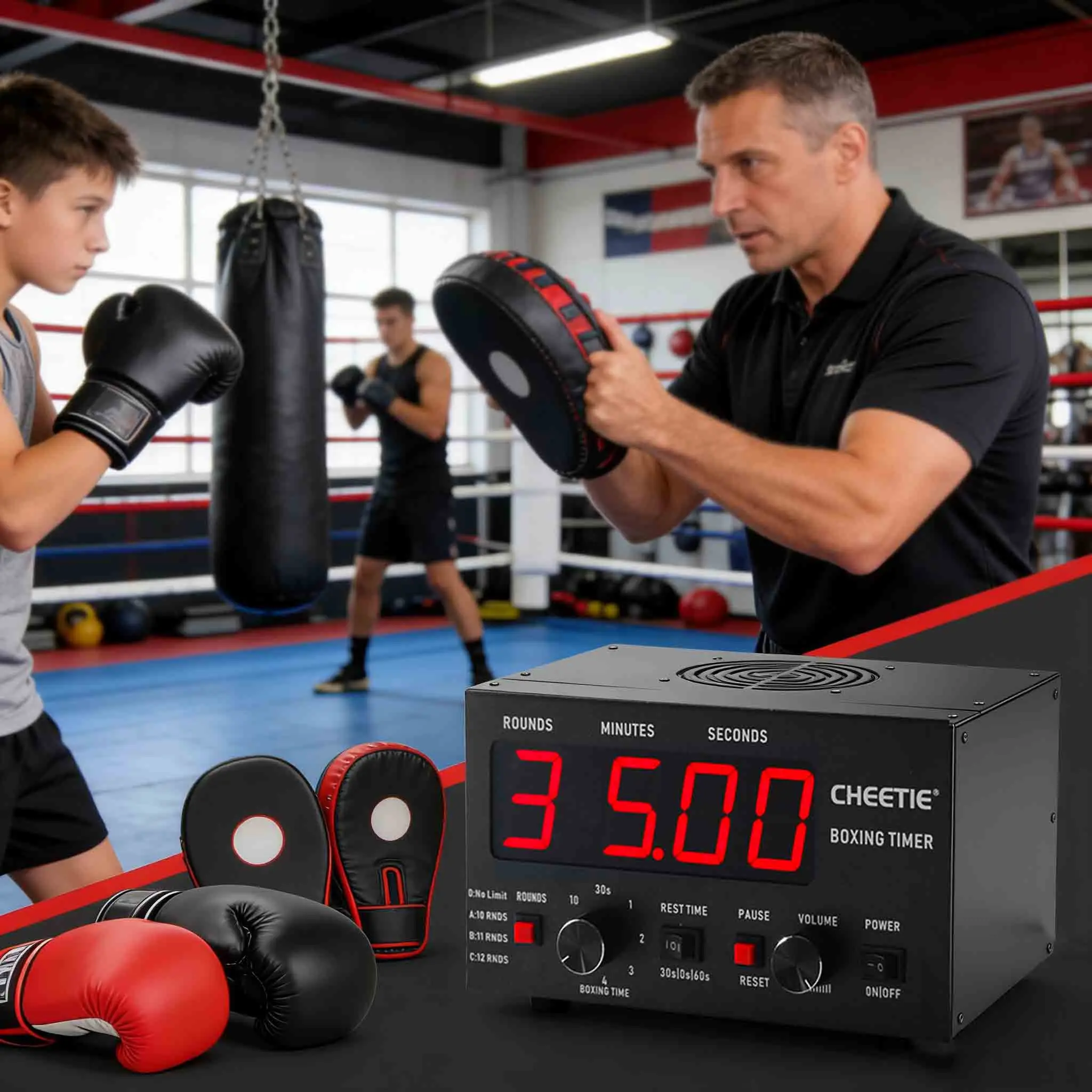 CP20 Professional Classic Digital Boxing Interval Gym Timer for Muay Thai Mma Kickboxing Martial Arts Training