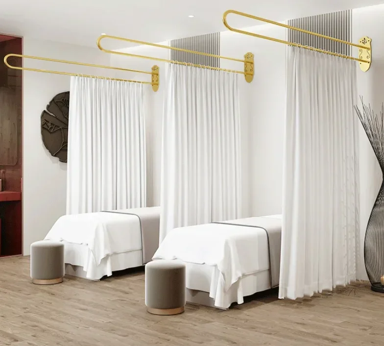 

U-shaped L-shaped beauty salon health salon physiotherapy bed beauty bed partition curtain curtain rod