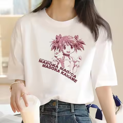 Casual T Shirt Puella Magi Madoka Magica T Shirt Women Funny T Shirt O-Neck Womans Top Girl Harajuku Graphic Clothing