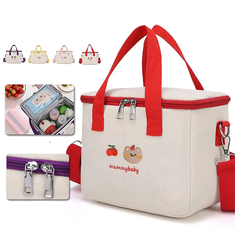 1 PC Cute Lunch Bag for Women Portable Insulated Lunch Thermal Bag Bento Pouch Lunch Container School Food Bag