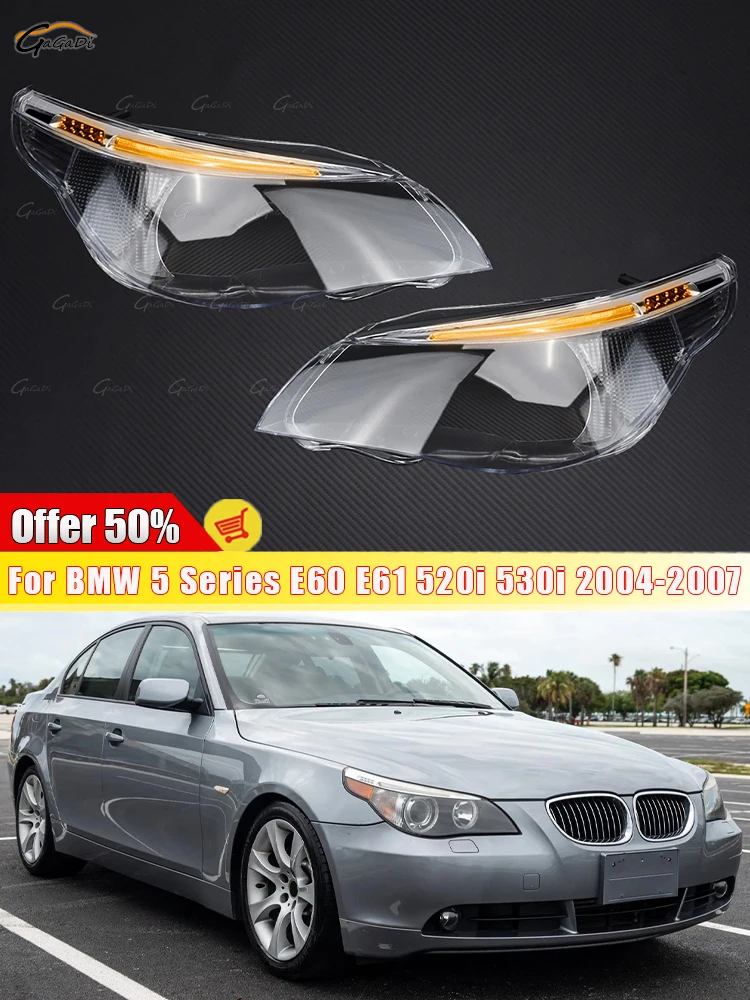 Oude stijl Koplamp Lens Transparante Lampenkap Voor BMW 5 Serie E60 E61 520i 523 525 530i 2004-2007 Auto koplamp Cover - afbeelding 2