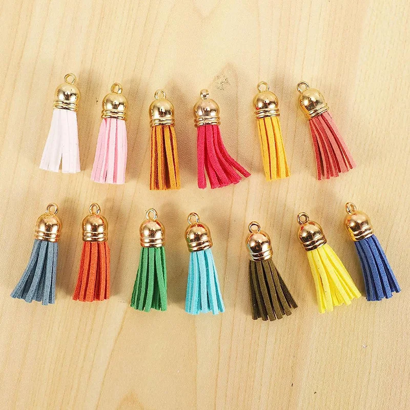 10/20Pcs Keychain Tassels 3cm Mini Leather Tassels Pendant for Jewelry Making Craft DIY Keychain Bracelets Accessories