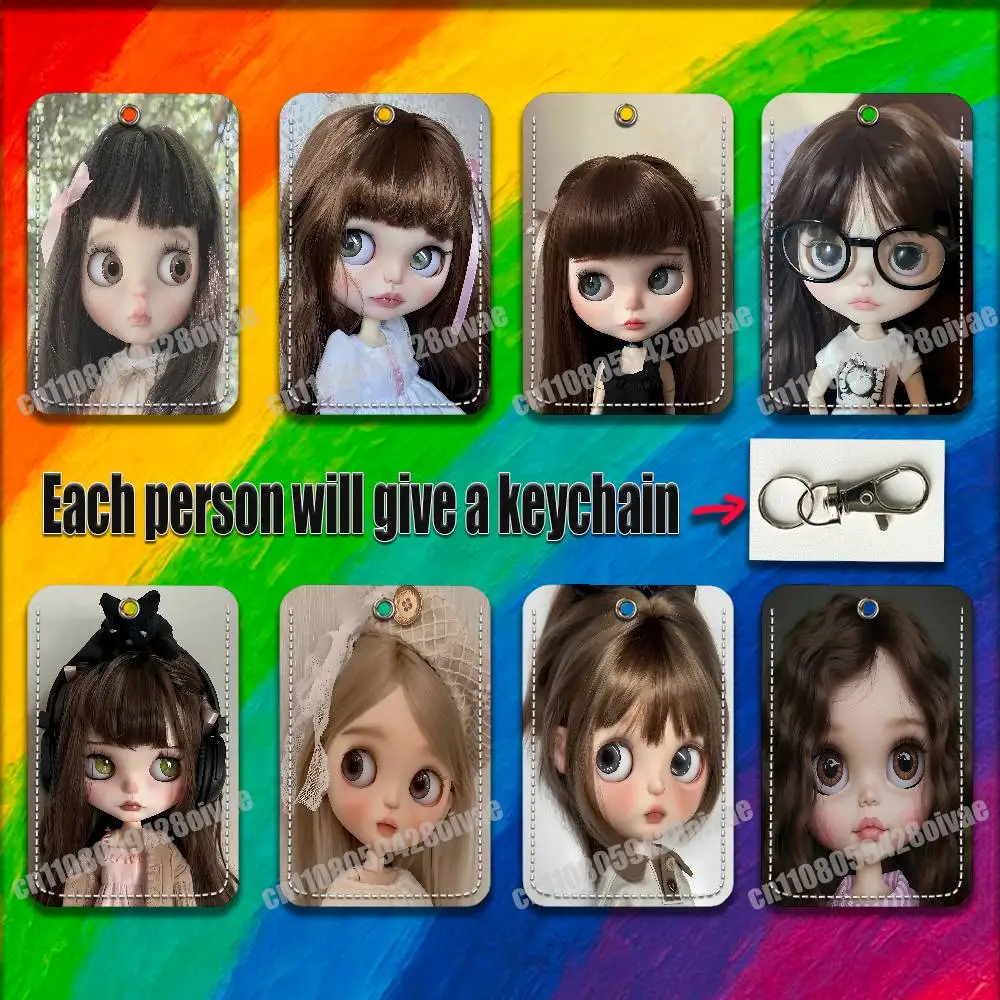 

Lovely Girl B-Blythe Doll For ID Clips Credit Bank Access Water Card Holder Cover Decoration Bag Key Keychain