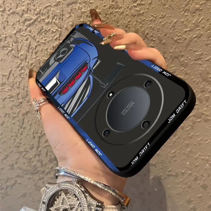 Японский чехол JDM Drift Car для Honor X9a Magic5Lite 200 400 Lite X8 70 X5b X6 90 8X X7 Черный мягкий чехол для телефона