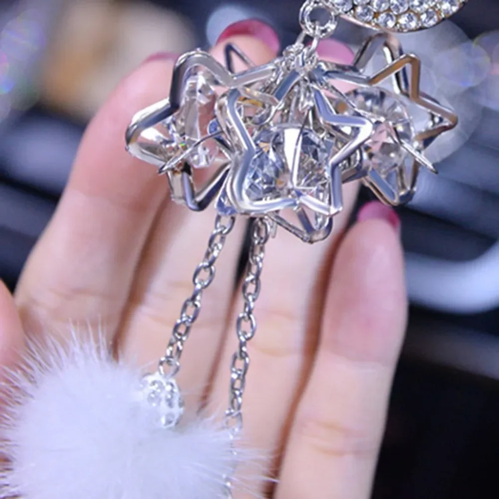 

Stylish Collection New Perfect Car Pendant 25cm Accessories Ball Decor Hanging Mirror Ornament Plush Rear View