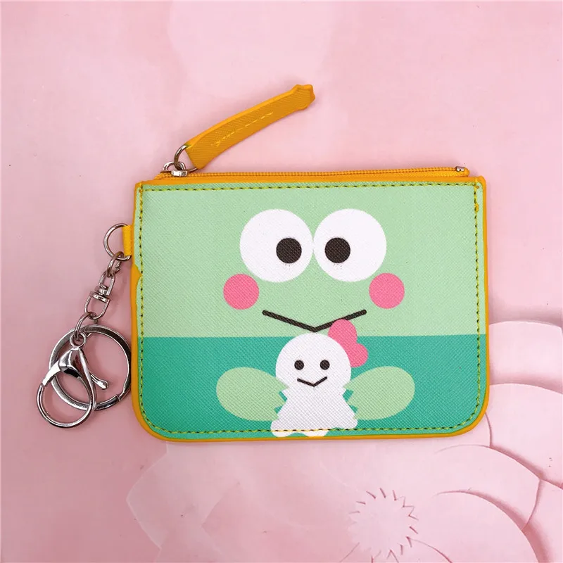 Sanrio Carteira Coin Purse, Saco de Cartão Chaveiro, Mini Bolsa, Titular do cartão de identificação, Caixa do cartão bancário, Chaveiro Pingente,