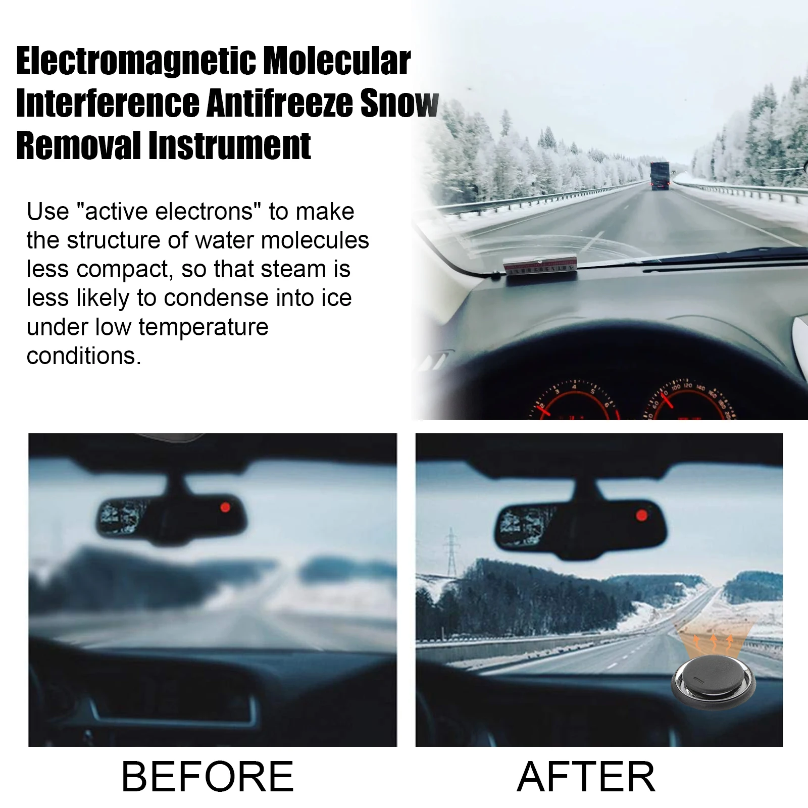 Car Snow & Ice Remover — Portable Automotive De-Icer for Snow, Ice, Frost & Fog Removal