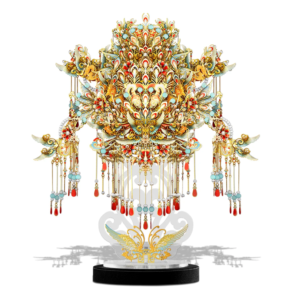 Piececool 3D Metal Model Kits Nine Dragons and Nine Phoenix Crown 3D Puzzles for Adult DIY for Adult Jigsaw Gifts for Collection