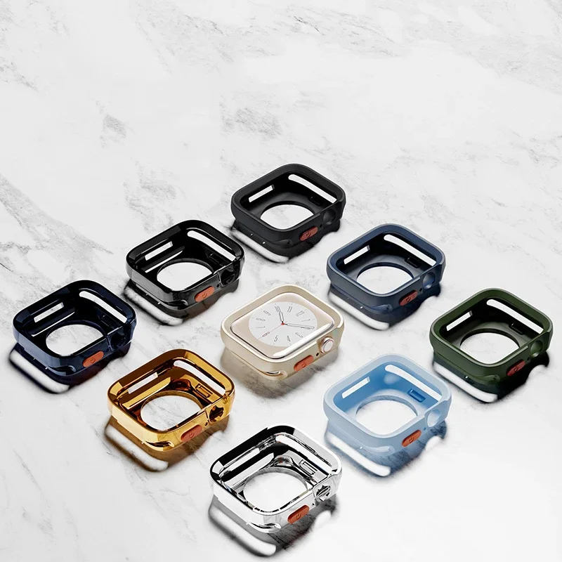 Funda protectora para Apple Watch 49mm 41mm 45mm 40mm 44mm TPU suave a prueba de golpes parachoques cubierta a prueba de caídas iWatch Ultra SE 9 8 7 6 5 4