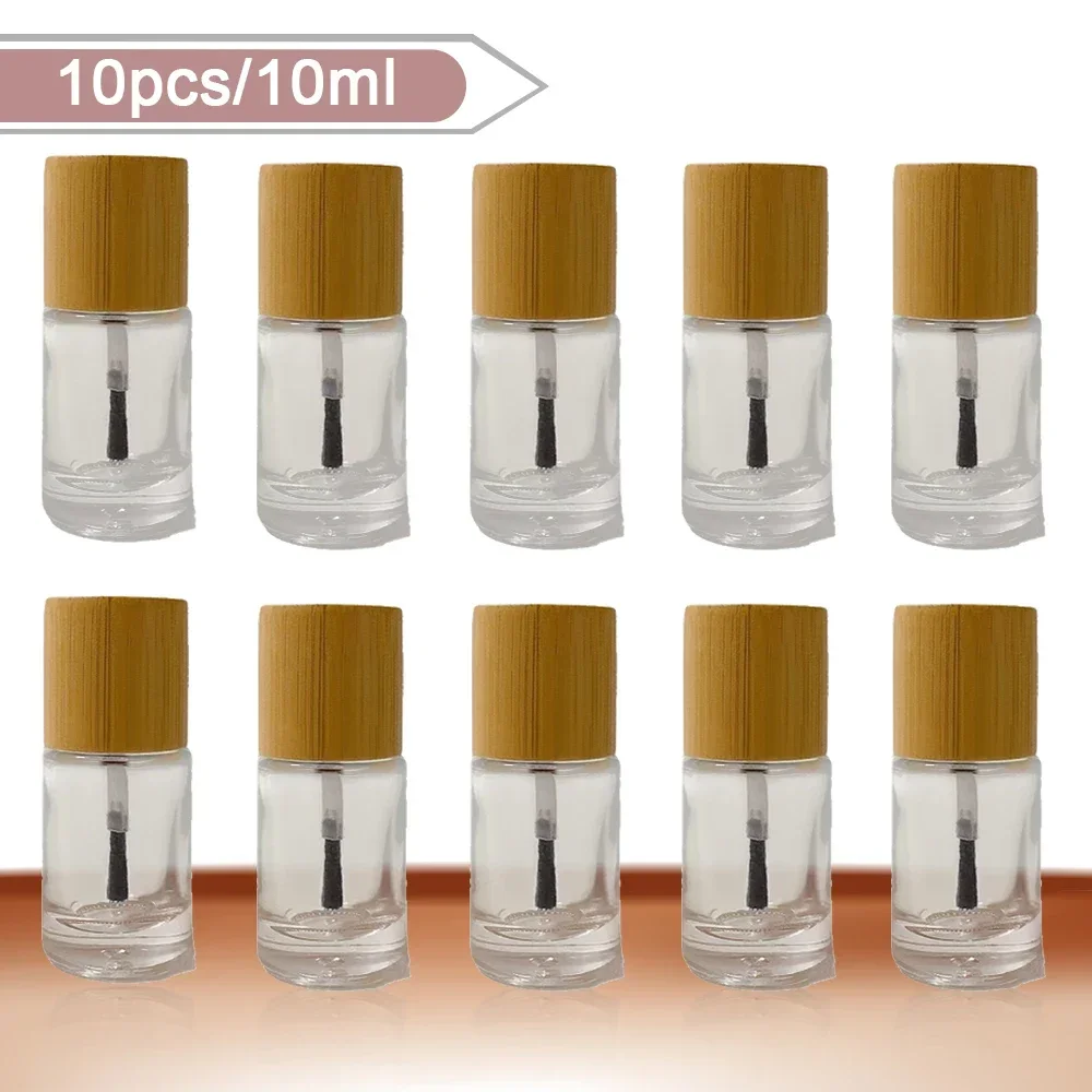 Lot de Verhéritage à Ongles en Verre Transparent, Plusieurs Bouteilles Africaines, Récipient Rond de 10ml pour Distributeur de Liquide, Art de la miles pour Salon de Manucure, 10 Pièces