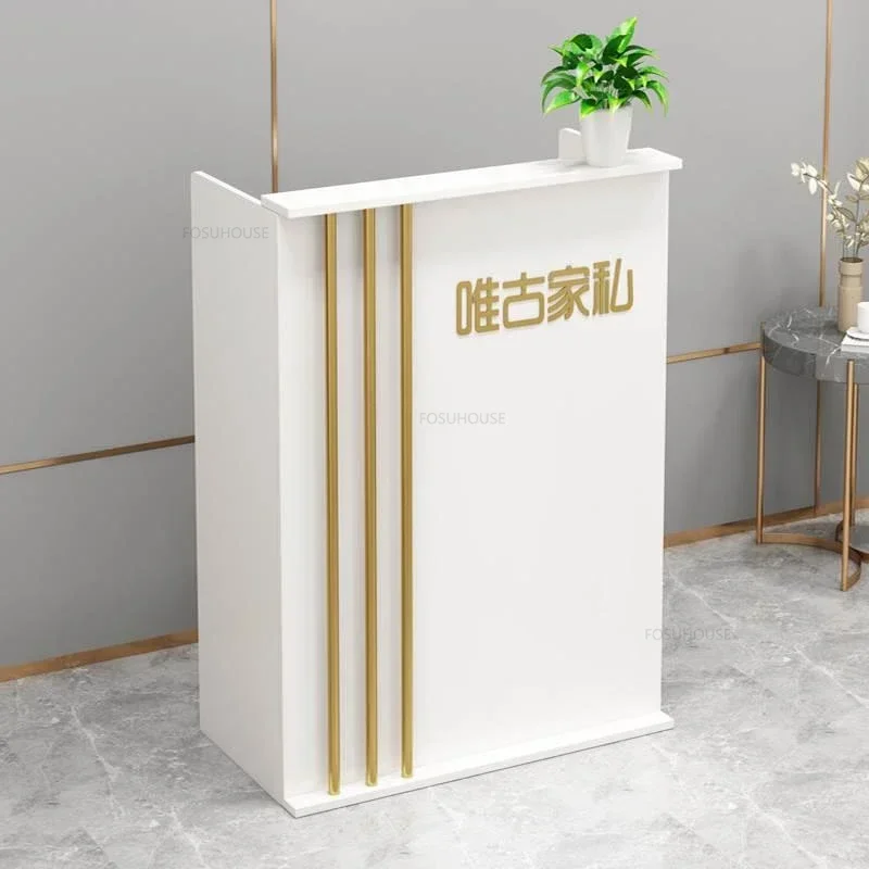 

Restaurant Front Desk Table Entrances Reception Tables Modern Counter Bar Beauty Salon Hairdressing Furniture Stores Minimalist