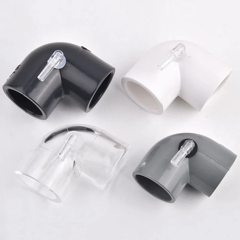 16~50mm Aquarium Fish Tank Anti-Siphon Connector PVC Elbow Increasing Oxygen Joint Backflow Prevention Bottom Filter Accessories