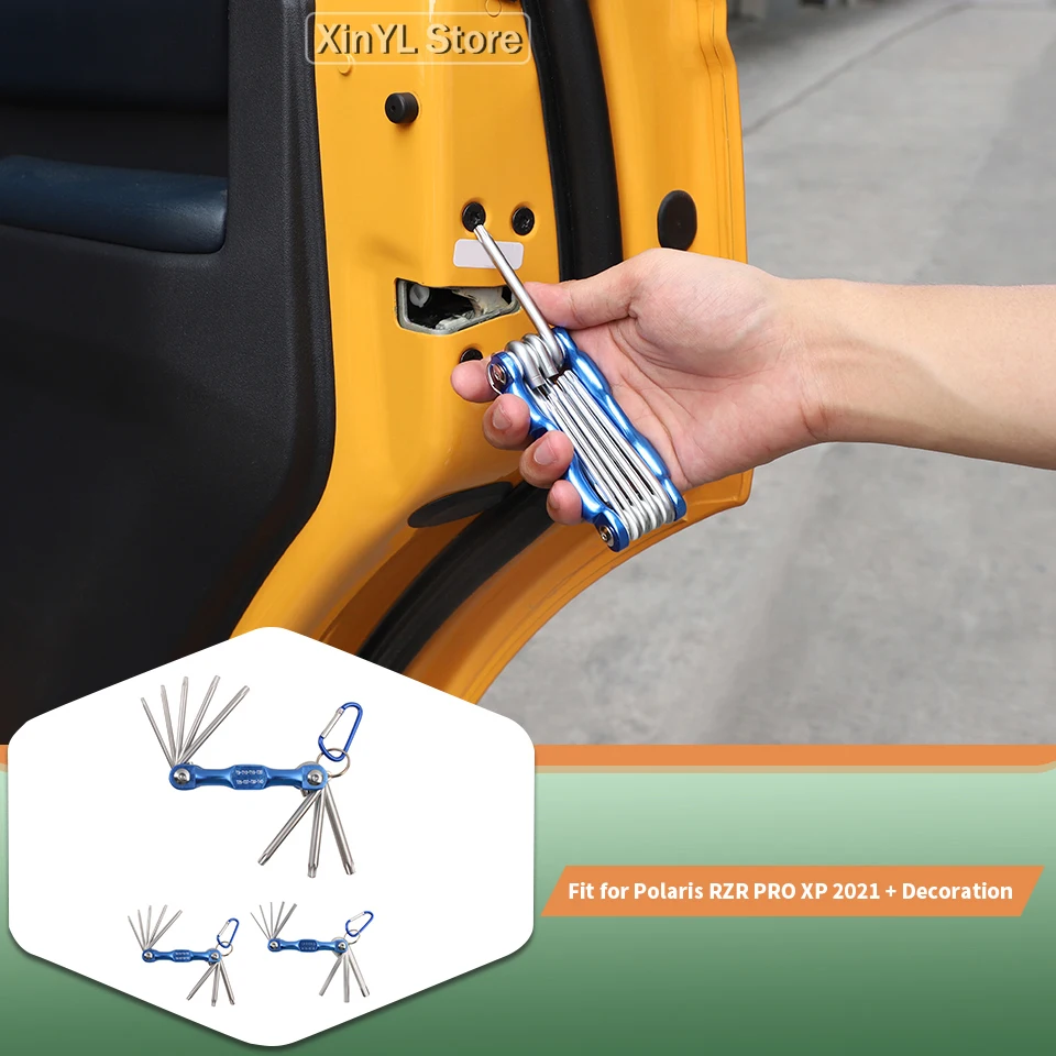 Steel Portable Folding Hex Key Wrench Metric Multi-Tool Set Includes 1.5-8mm /T9-T40 Sizes Chamfered Ends Universal Accessories
