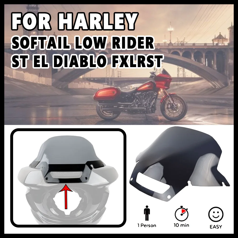 

Новинка для Harley FXRST 1YZZ LOW RIDER EL DIABLO 2022 FXLRST 1YXZ LOW RIDER ST 2022 2023 3-цветное лобовое стекло для мотоцикла