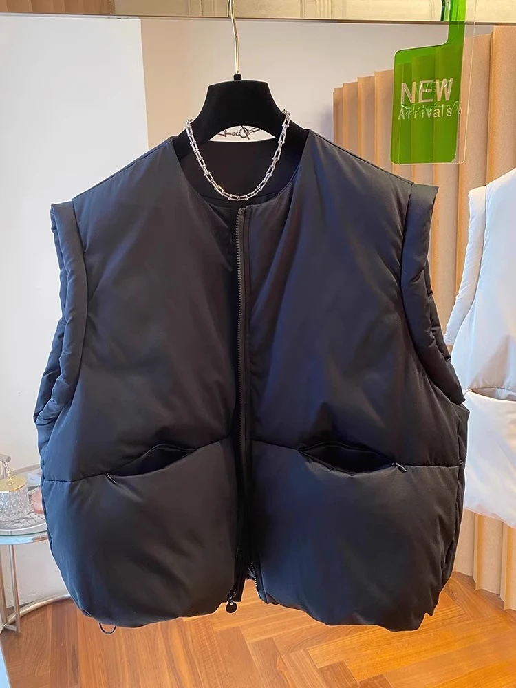 

Loose Fit ex Warm Cotton Vest Large Size 300 Pou Svel oulder Pad Winter Outerwear Youth Faion Casual Wear