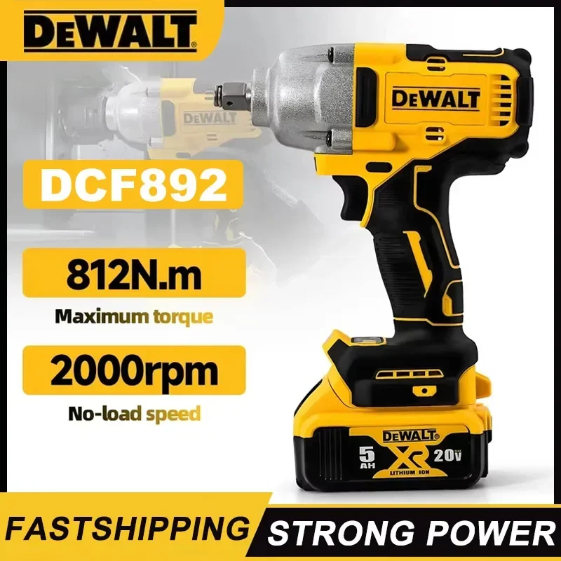 Dewalt DCF892 812N.m Brushless Electric Wrench 1/2 Inch Cordless Impact Driver High Torque Three Speed Auto Repair Power Tools