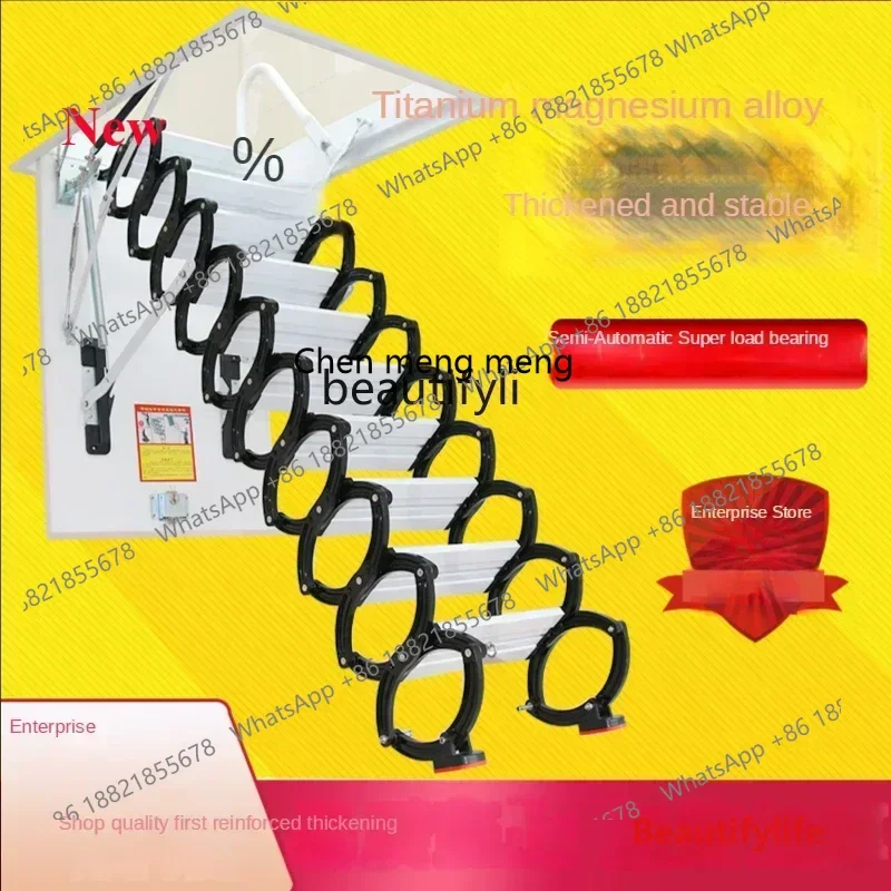cn8350 LHY A  Yj Attic-Retractable Staircase for Home, Indoor Lifting and Foldable Stretch, Hidden Invisible Ladder, ArmrestSS 8