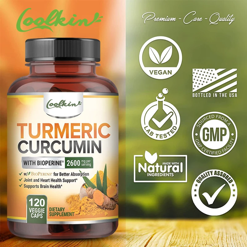 Turmeric Curcumin Highest Potency 95% 2600mg with BioPerine Black Pepper Extract