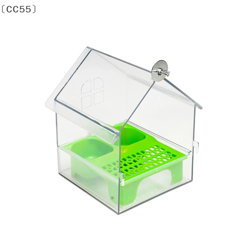 [CC5.] وحدة تغذية الببغاء المعلقة تمنع التناثر وعاء تغذية الطيور متعدد الوظائف حمام الطيور الببغاوات حوض الاستحمام قفص الطيور الملحقات