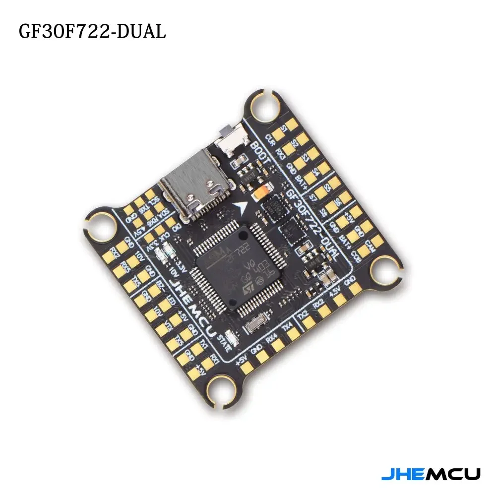 JHEMCU GF30F722-Dual F722 Flight Controller Double BEC Double Gyro 3-6S Lipo 30.5*30.5mm for RC FPV Freestyle Drone