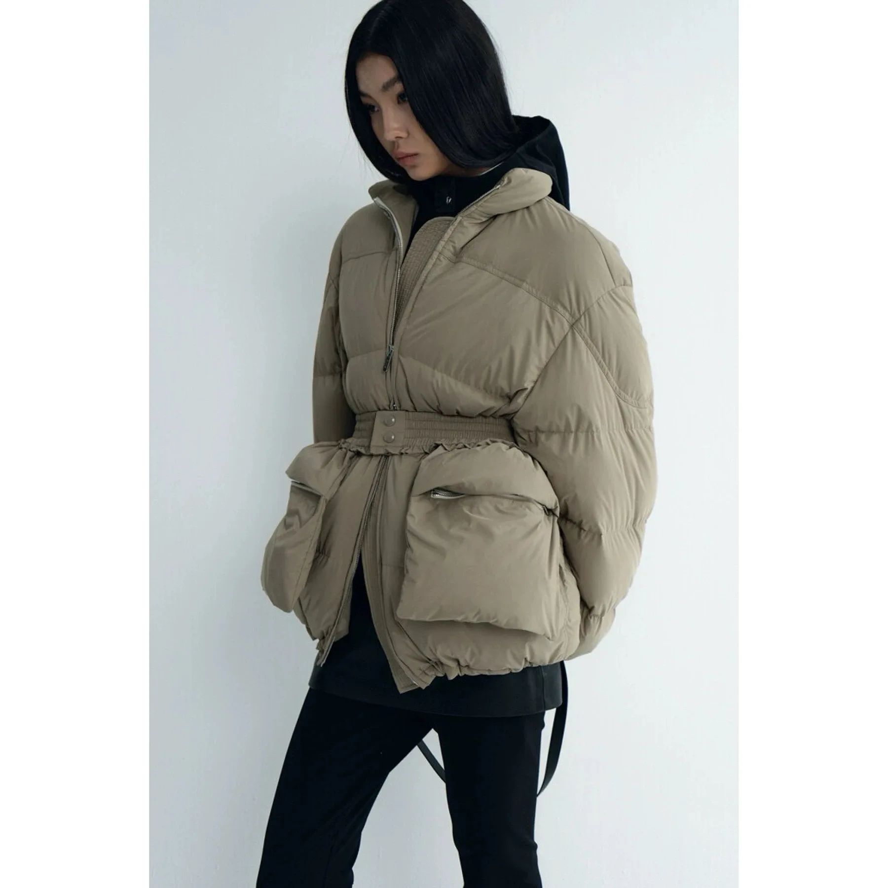 دافئ ثي أورث أوزة أسفل Jaet Tim25 الشتاء Ele طوق التخسيس الخصر تصميم الليمون الجبن Sle تخفيف Faion Ladie... #2