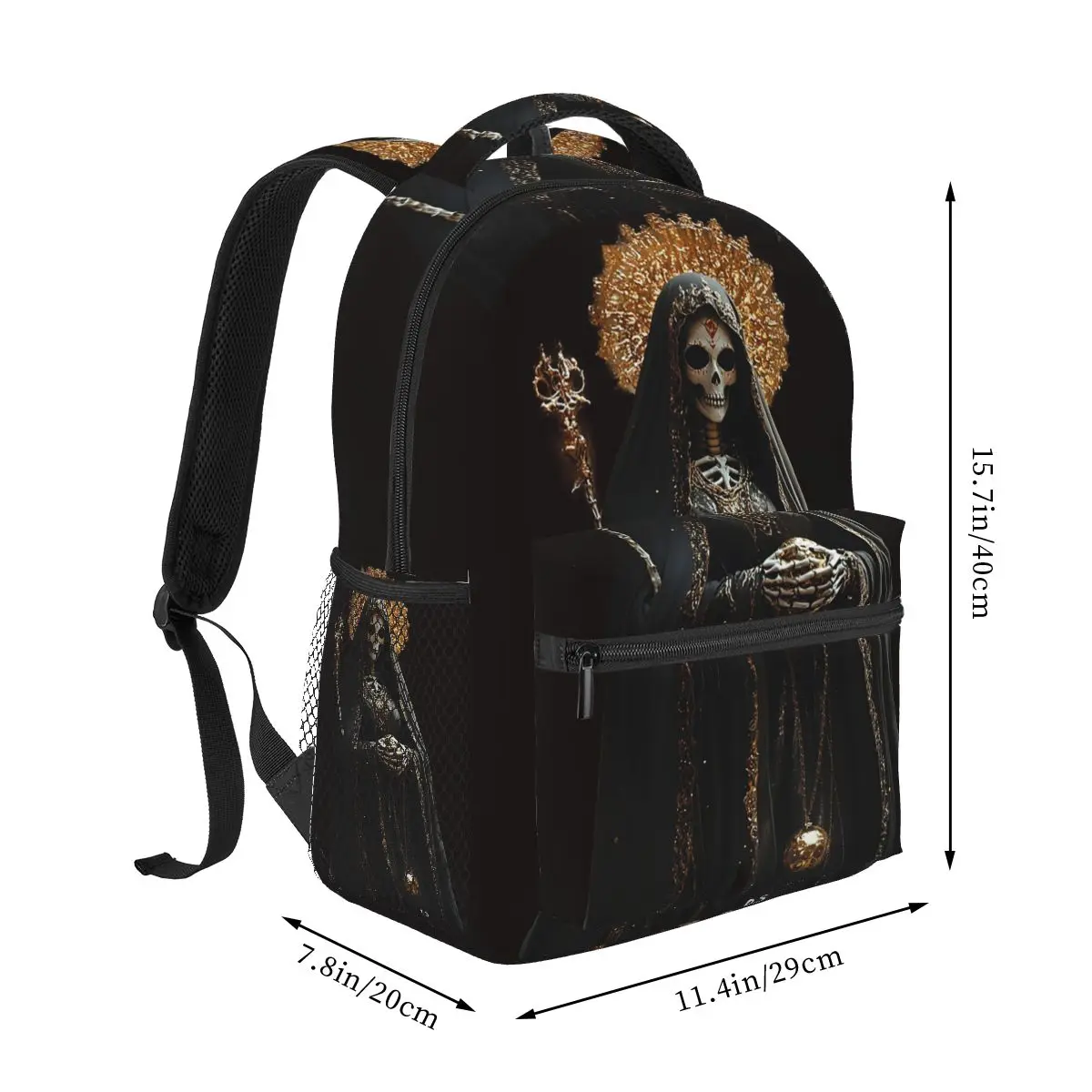 Santa Muerte Spanish Backpacks Boys Girls Bookbag Children School Bags Cartoon Kids Rucksack Shoulder Bag Large Capacity