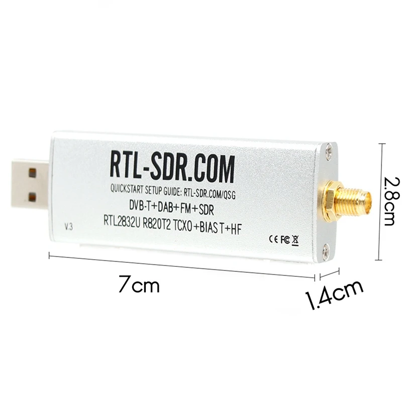TCES-2X RTL SDR V3 R820T2 RTL2832U 1PPM TCXO SMA RTLSDR نظام اتصالات الراديو المحدد بالبرمجيات