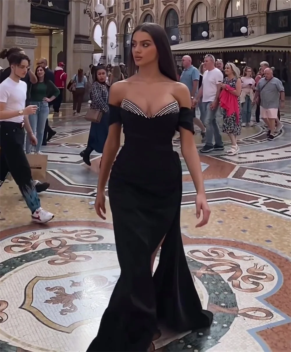 Prom Dress Avond Saudi-Arabië Jersey Kralen Homecoming A-Line Off-The-Shoulder Op Maat Gemaakte Gelegenheidsjurk Lange Jurken