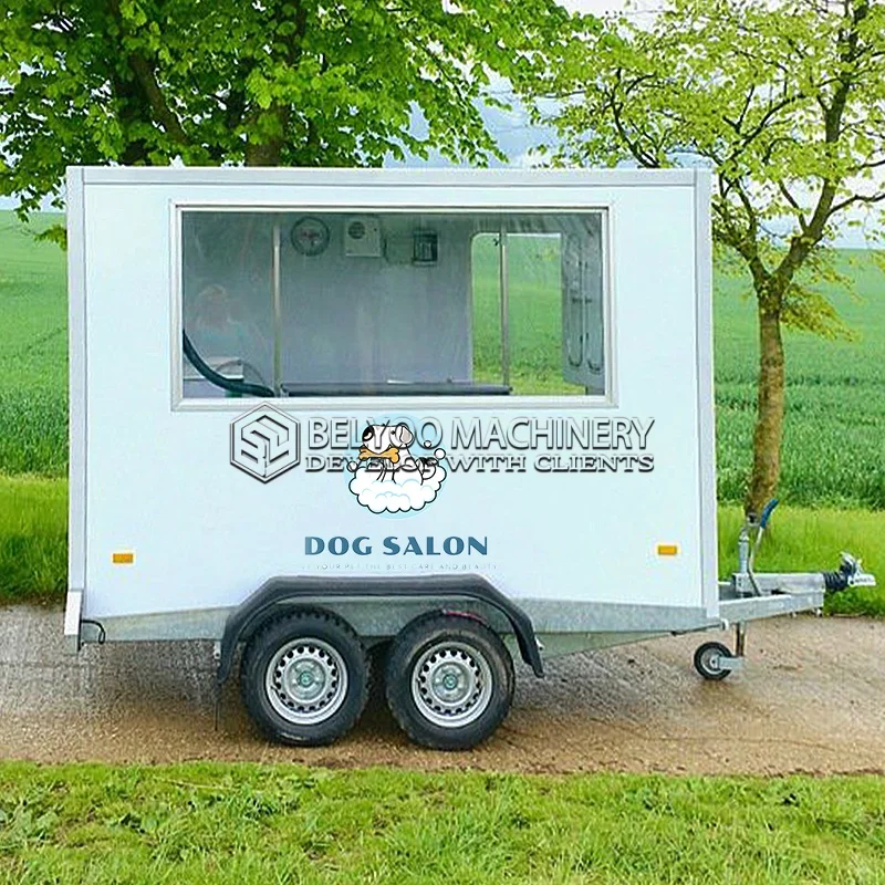 Belyoo Hot Sale Pet Grooming Trailer Mobile Dog Wash Salon Custom Built Small Business Dog Washing Trailer Factory Price