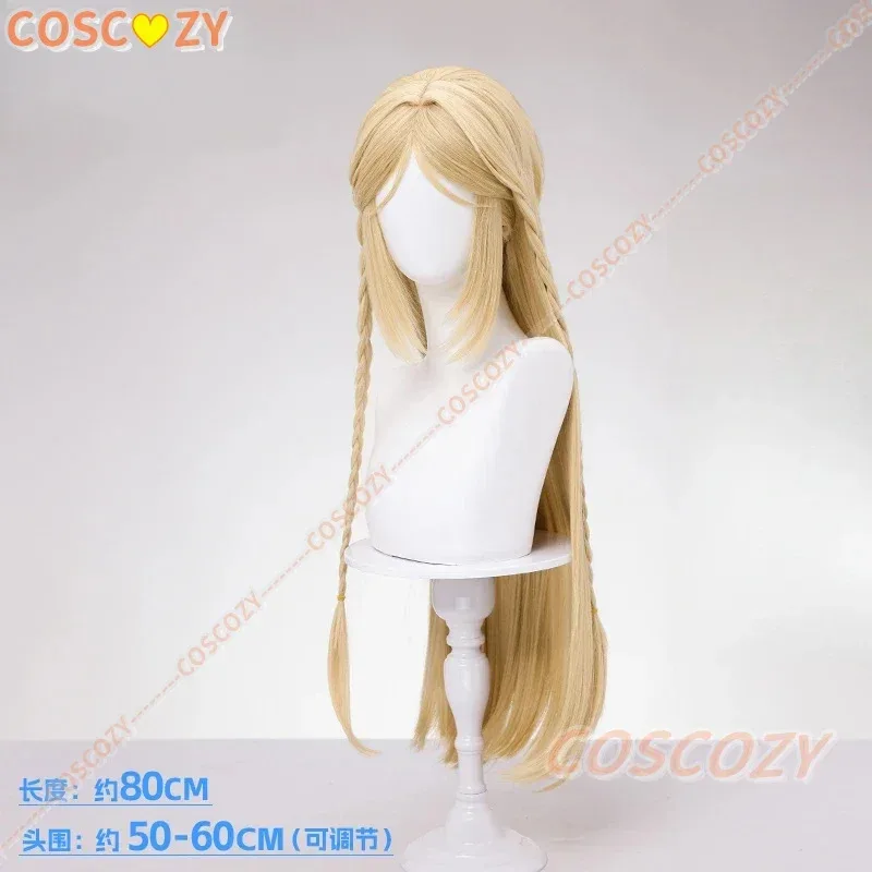 게임 Wuthering Waves Cartethyia 코스프레 가발 금발 긴 머리띠 Rinascita 할로윈 파티 헤어 여성 소녀 카니발 게임 가발