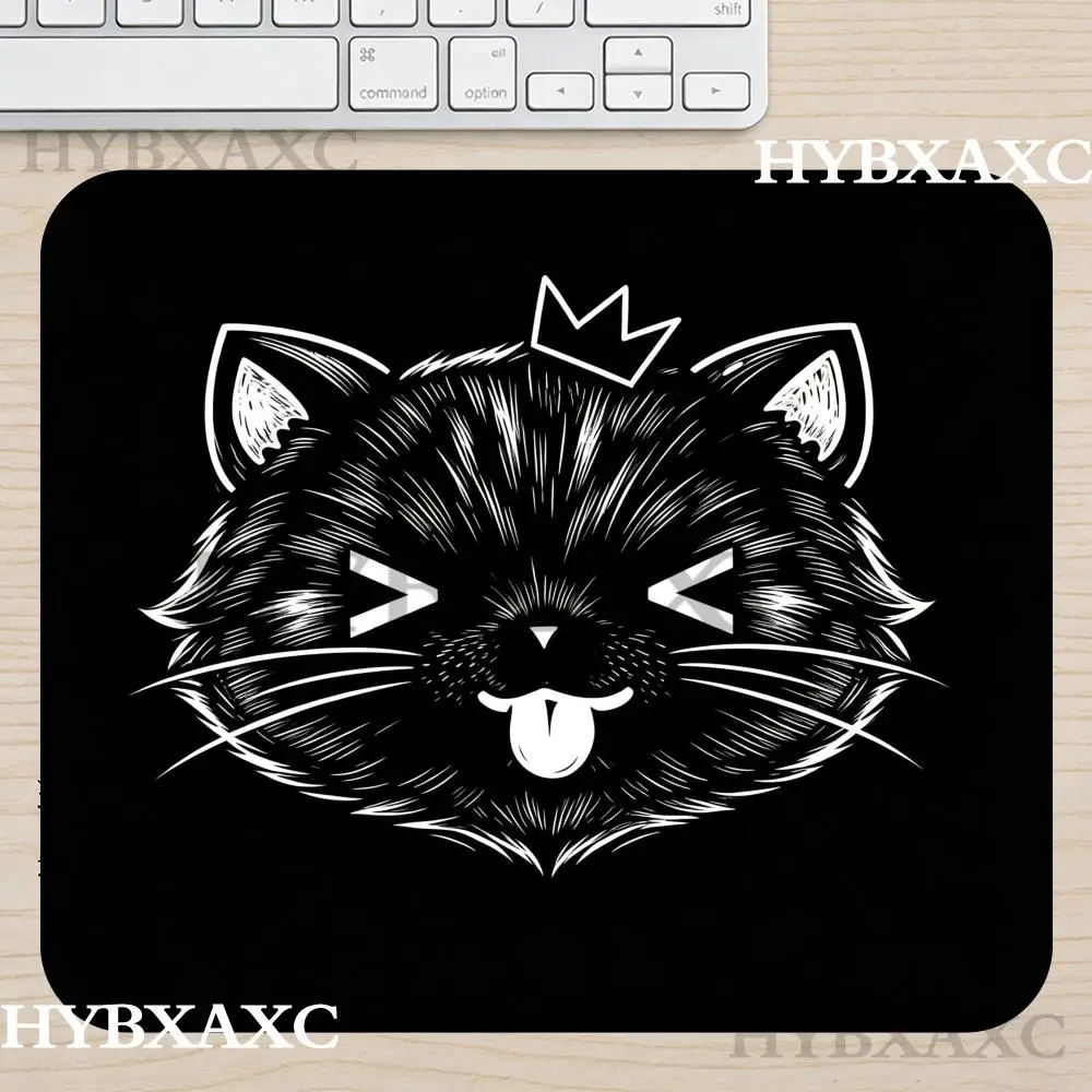 

HYBXAXC Black Cat Mousepad Small Office Computer Desk Mat Table Keyboard Big Mouse Laptop Cushion Non-slip Deskpad Home Decor