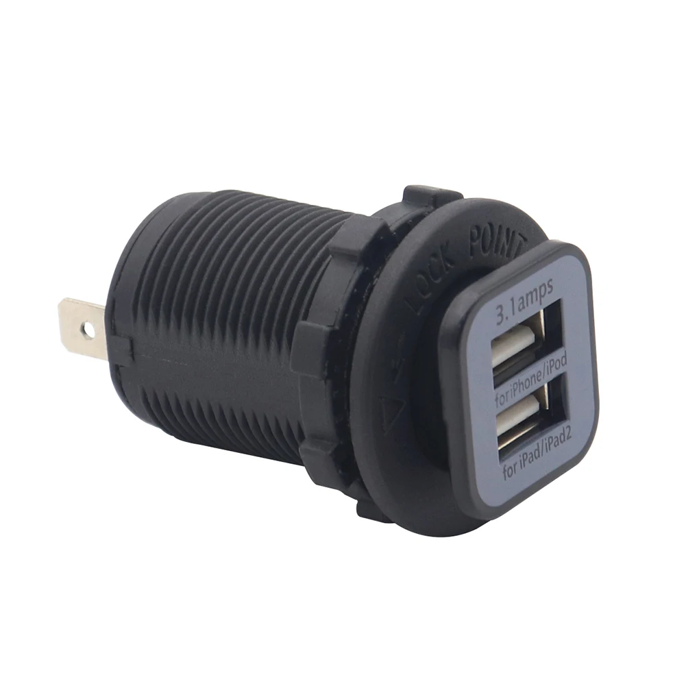 المزدوج USB مقبس شاحن 12-24 فولت قوة ولاعة السجائر المقبس لسيارة قارب البحرية دراجة نارية RV ATV