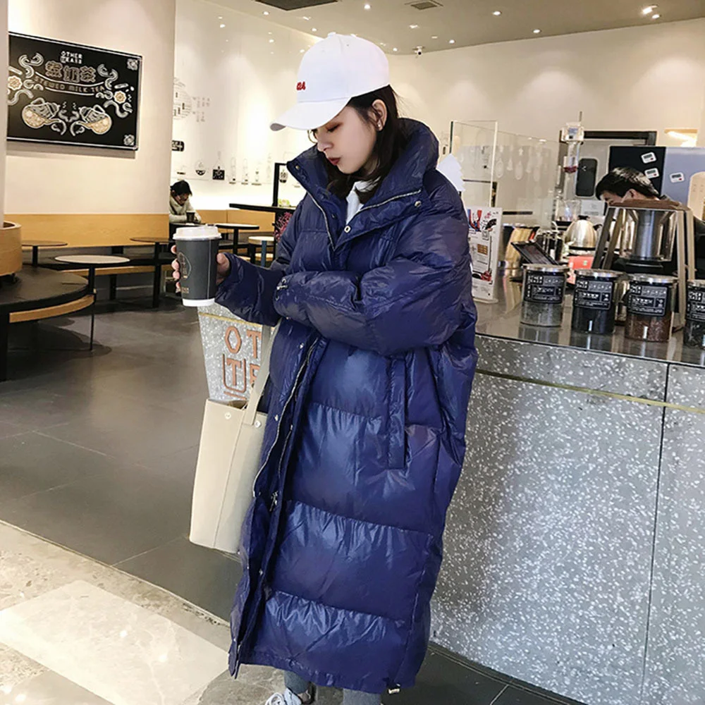 Down 2023 Cotton New Jacket Women Winter Thicken Keep Warm Long Over-the-knee Coat Loose Korean Letter Street Overcoat Female