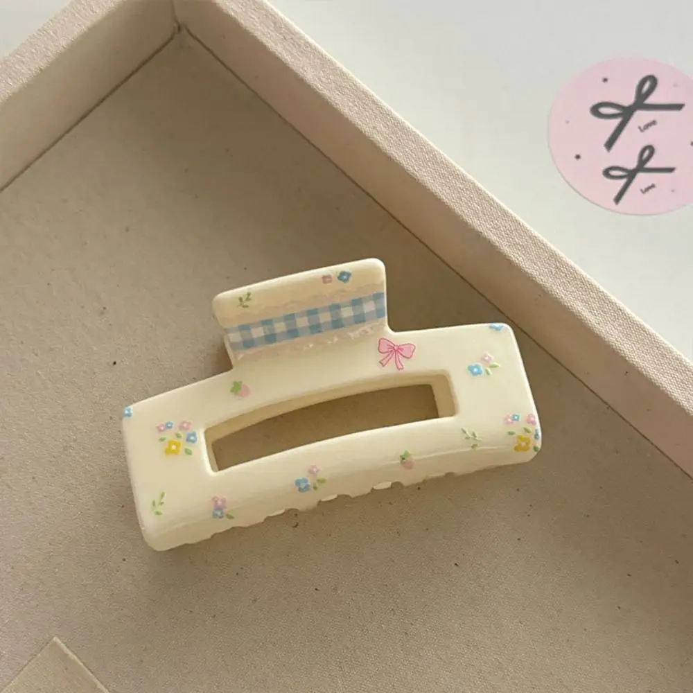 

Fairy Korean Style Lattice Hair Crab Clip Flower Triangle Acrylic Bow Hair Claw Hairgrip Headwear Geometry Shark Clip Daily