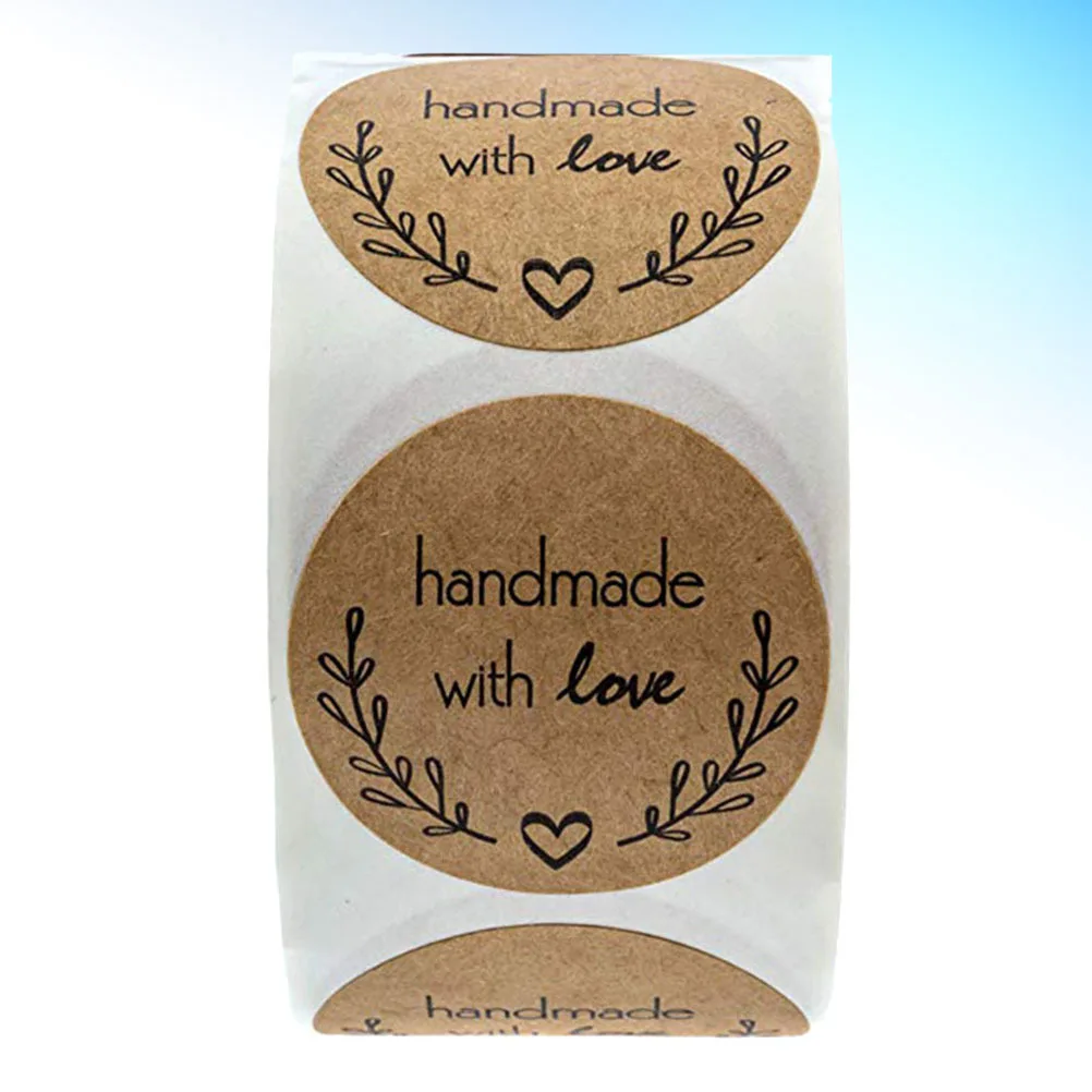 

Valentine'S Sticker Romantic Kraft Paper Self-Adhesive Diy Label For Gift Wrapping Baking Packaging Kids Party Favors