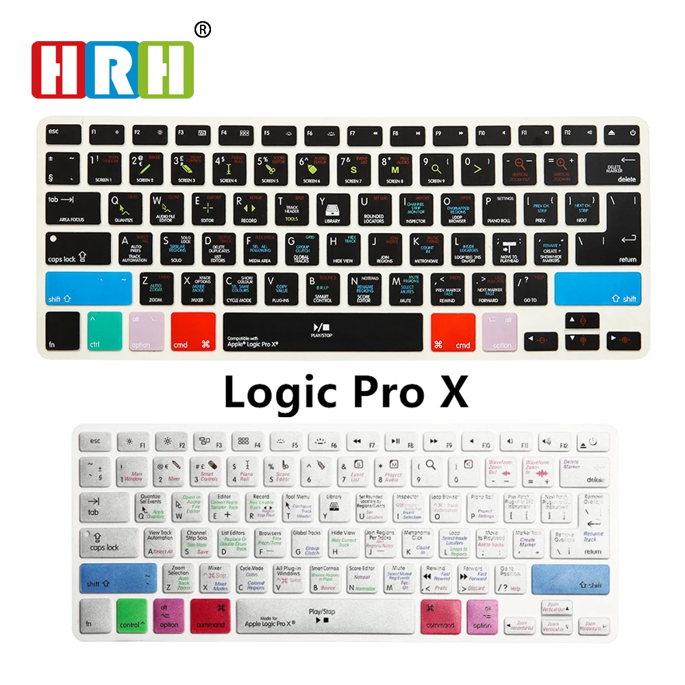 HRH Logic Pro X Shortcuts Silicone Keyboard Cover Skin For Macbook Air Retina 13