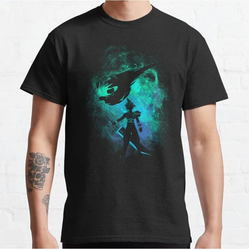 

Ex soldier Art Final Fantasy Gift t shirt for RPG gamer 100% cotton tee Men's Short Sleeve Graphic Clothes All size tops
