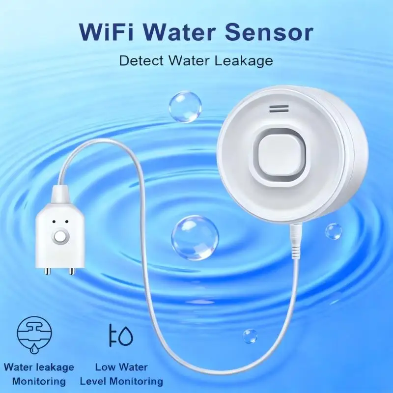 Sistema detecção vazamento residencial, alarme água habilitado por wi-fi, alertas rápidos, tecnologia, configurações