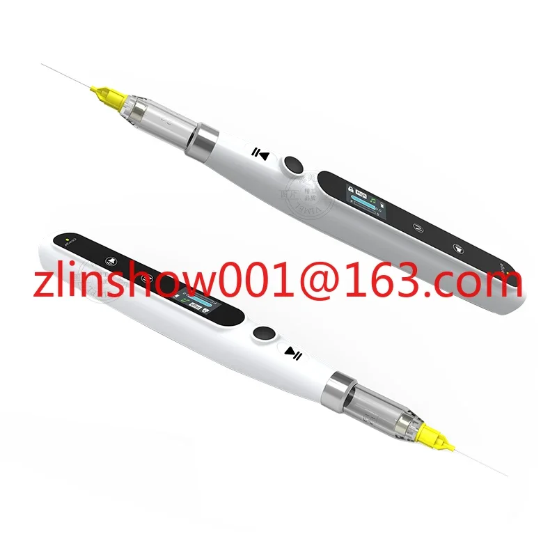 Wireless oral injector with operable LCD display, painless local function, rechargeable