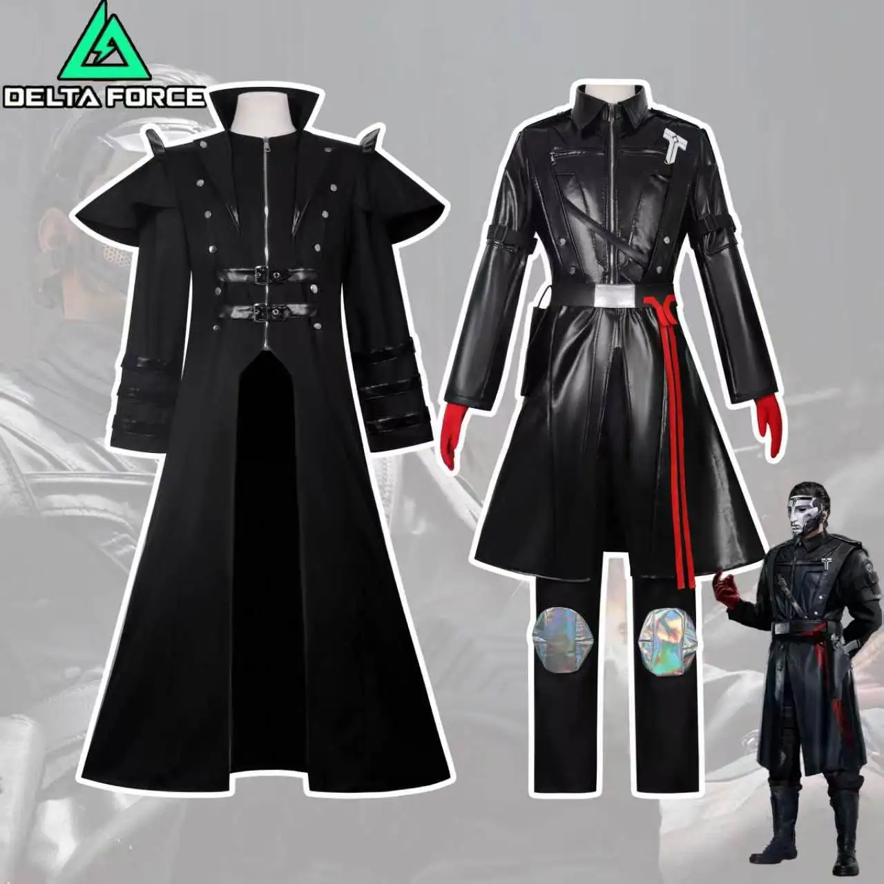 Vintage Halloween Medieval Steampunk Assassin Elves Pirate Costume Adult Men Black Long Split Jacket Gothic Armor Leather Coats