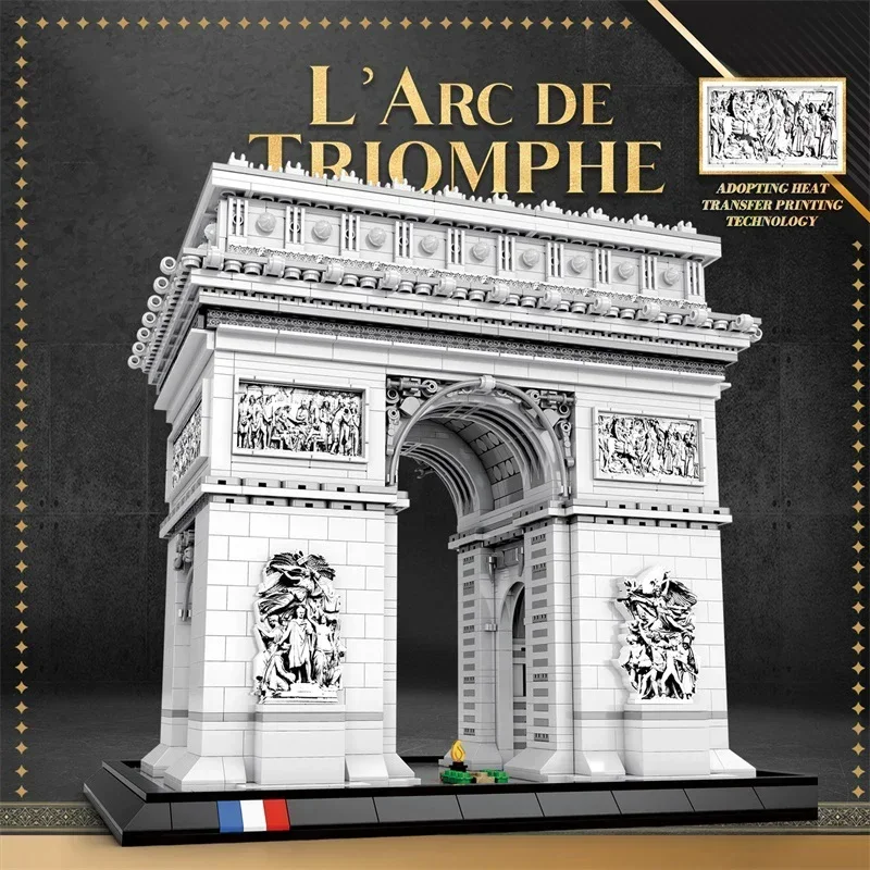 3718PCS Arc de Triomphe building blocks Famous Landmark Model Bricks Desktop Ornaments Kids Educational DIY Toys Holiday Gifts