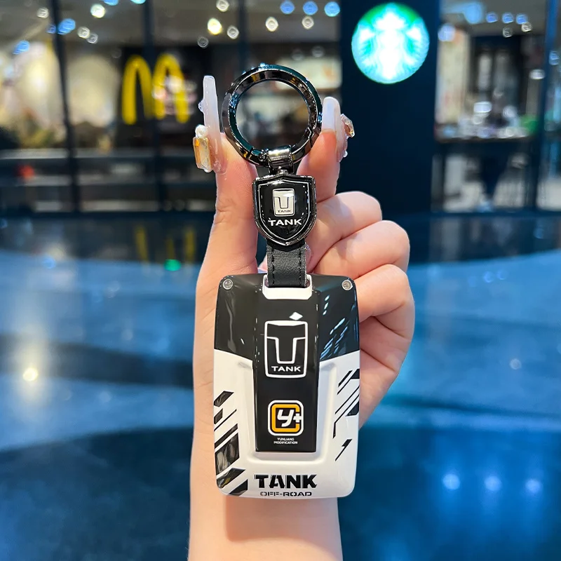

Car Key Case for Great Wall GWM WEY TANK 300 500 Tank300 Tank500 Remote Cover Bag Shell Keychain Holder Accessories